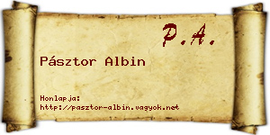 Pásztor Albin névjegykártya