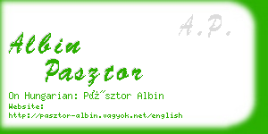 albin pasztor business card